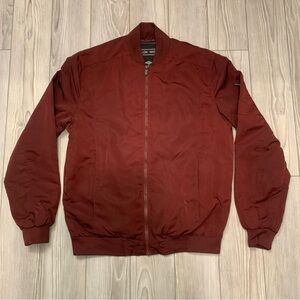 LON-NYC “Across The Pond”  Maroon Bomber Zip-Up Jacket (Size: Small)